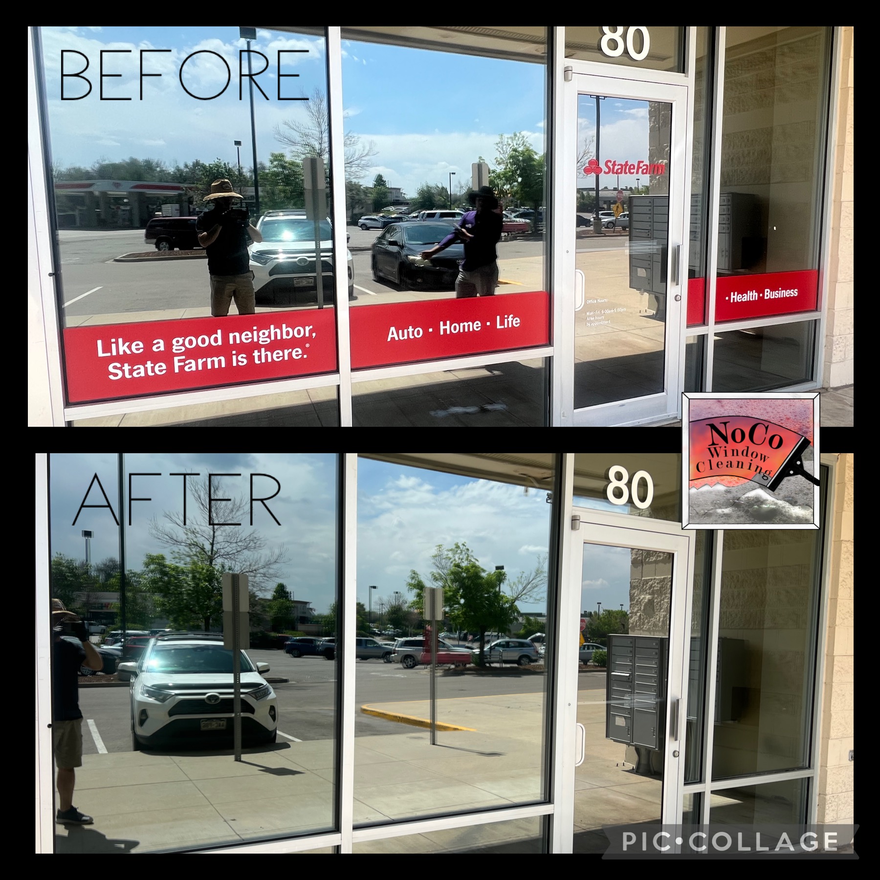 Window sticker removal in Erie, Colorado before and after